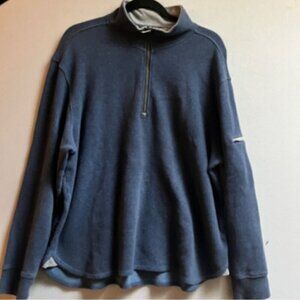 Robert Graham Men's Blue Waffle Knit Quarter-Zip Pullover - Size L